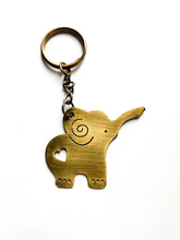 Antique Gold Elephant Keychain