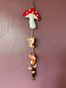 Handmade Woodland Creatures Felt Wall Hanging / Mobile