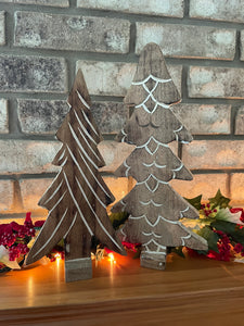 Wooden Winter Trees - Set of 2