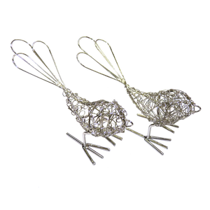 Mini Silver Wire Birds - Set of 2
