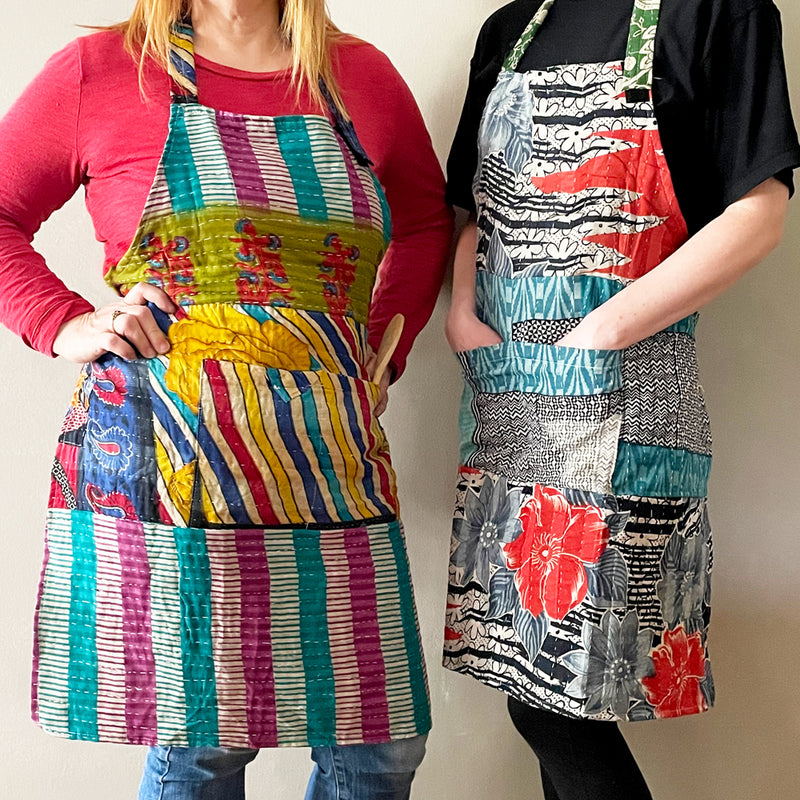 Indian Vintage Kantha Handmade Quilted Patchwork Apron