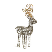 Gold Antler Wrapped Wire Reindeer