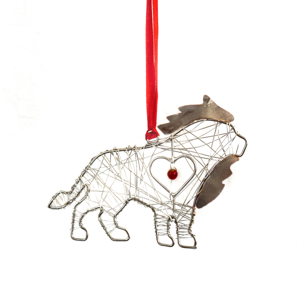 Wrapped Wire Lion Ornament
