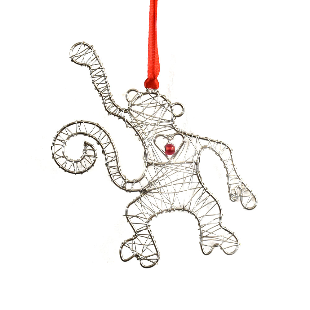 Wrapped Wire Monkey Ornament